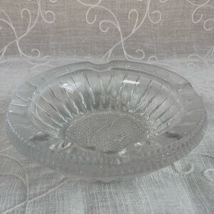 Vintage MCM Heavy Beveled Glass Cigar Ashtray Made in Indonesia 5”x5”x2”
